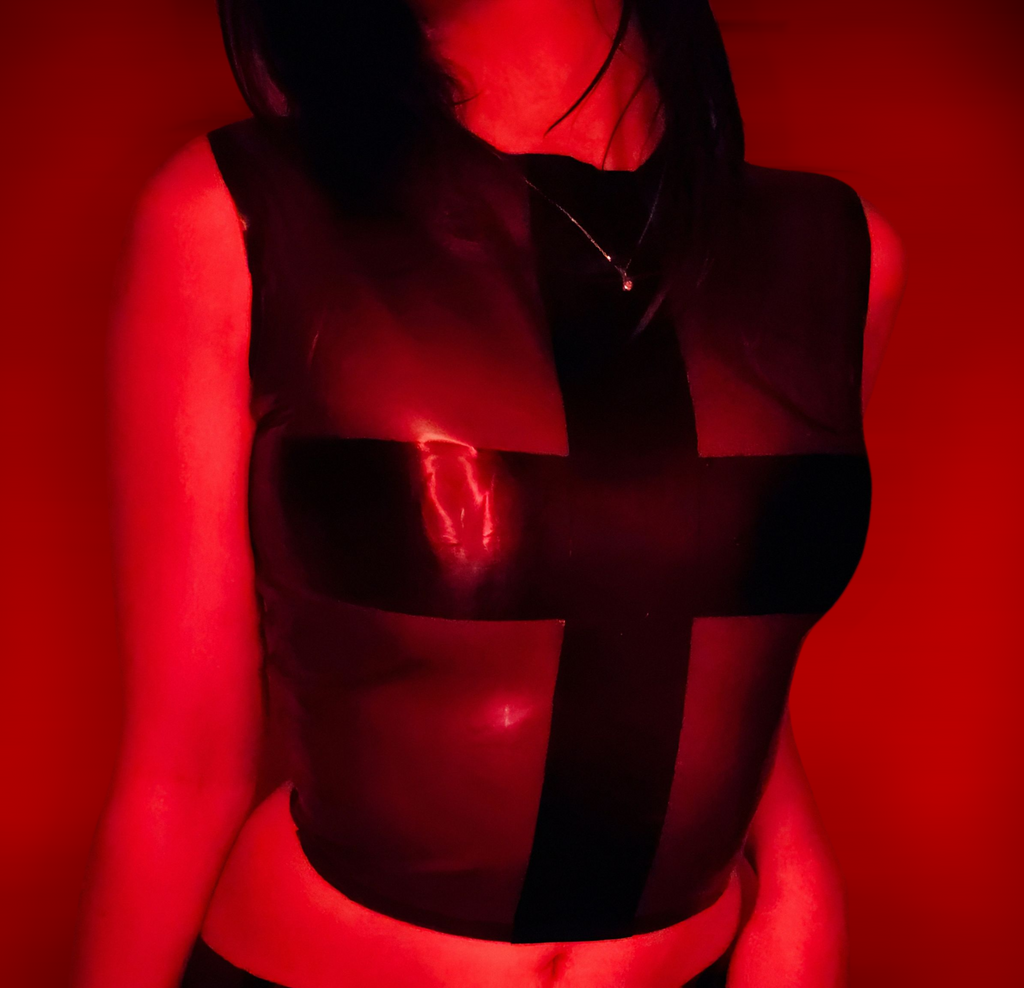 Latex cross top