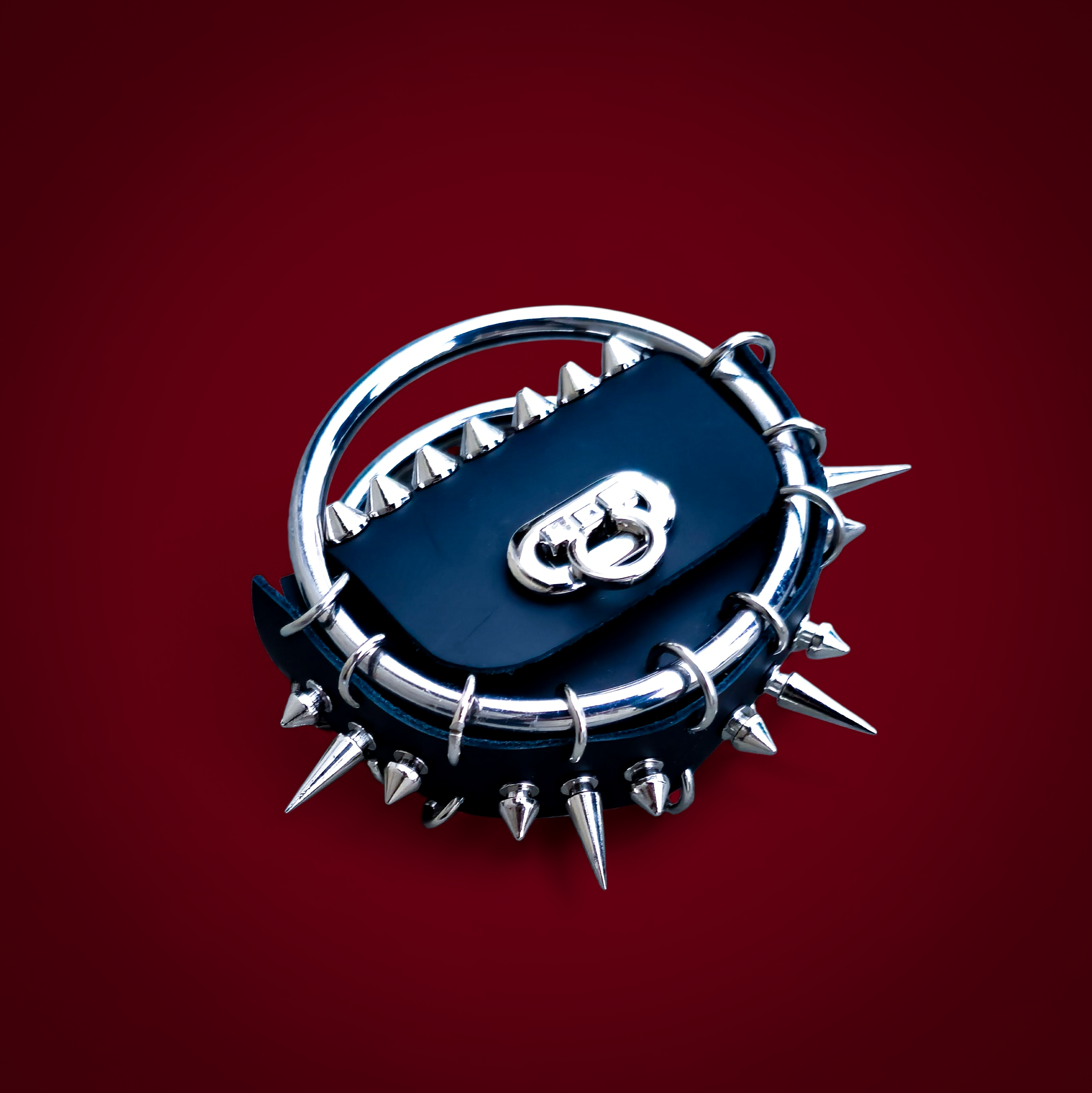 Leather bag with spikes