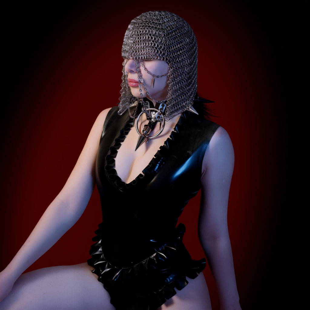 Latex ruffle bodysuit
