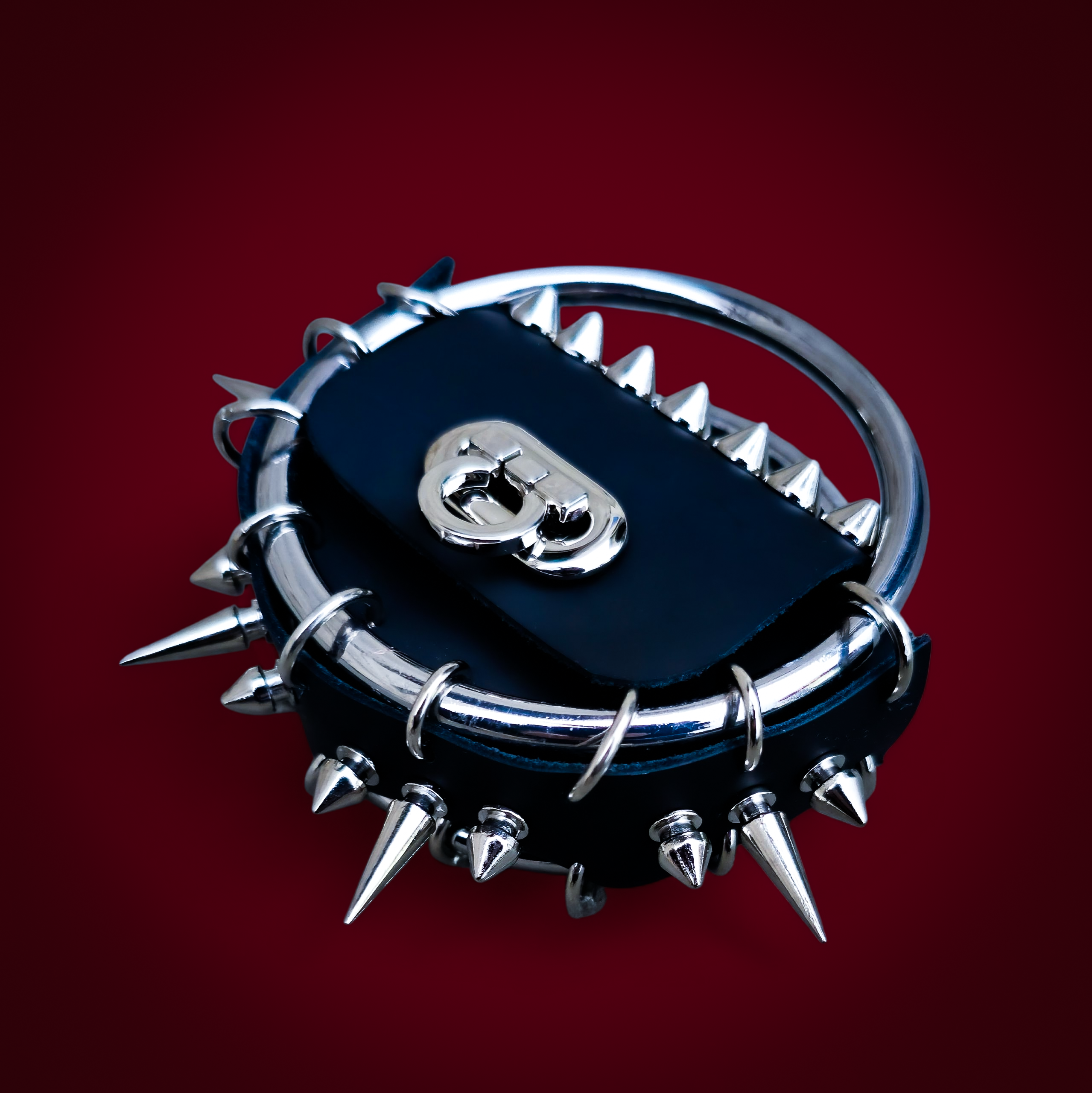 Leather bag with spikes