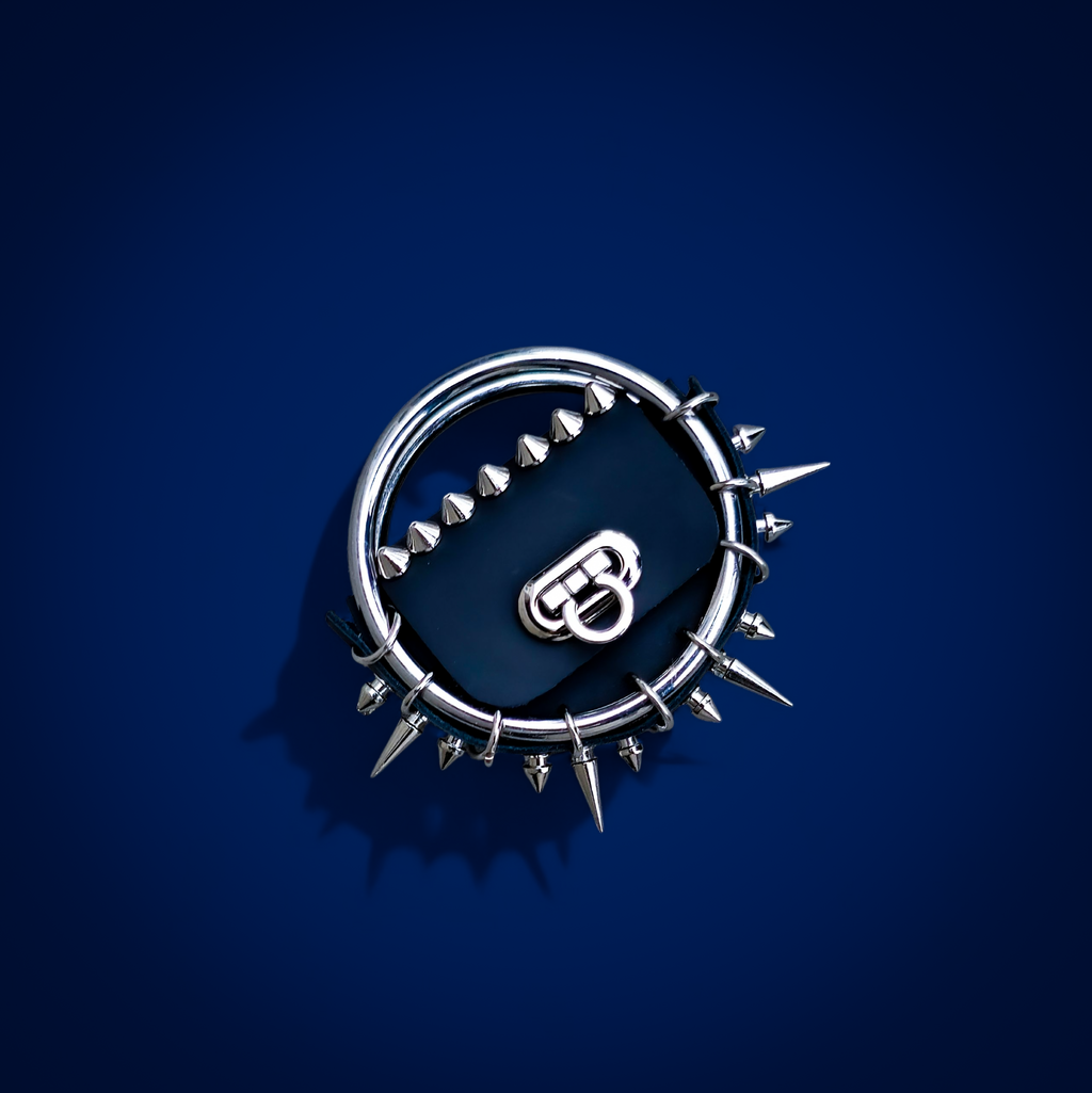 Leather bag with spikes