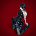 full clown-inspired leather outfit