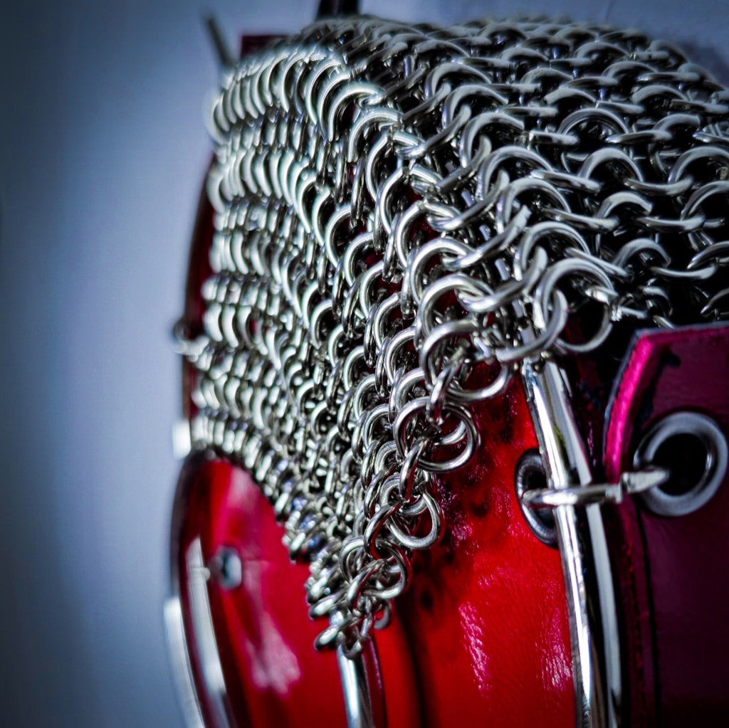 Leather purse with spikes