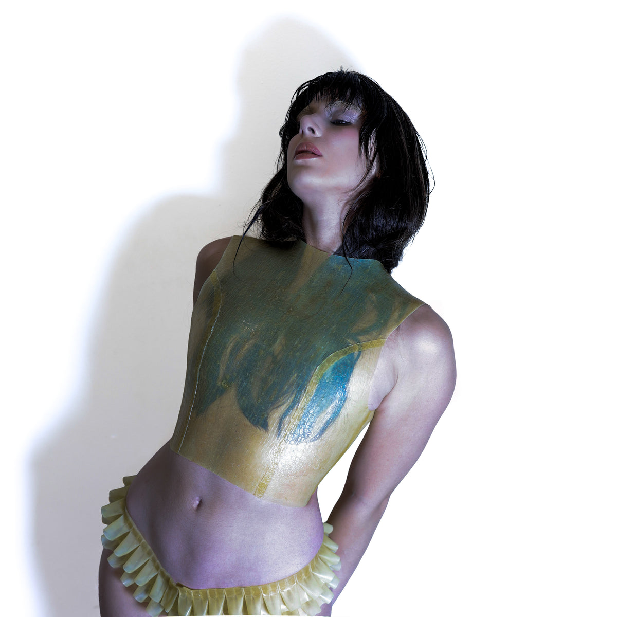 Tranclucent textured latex top