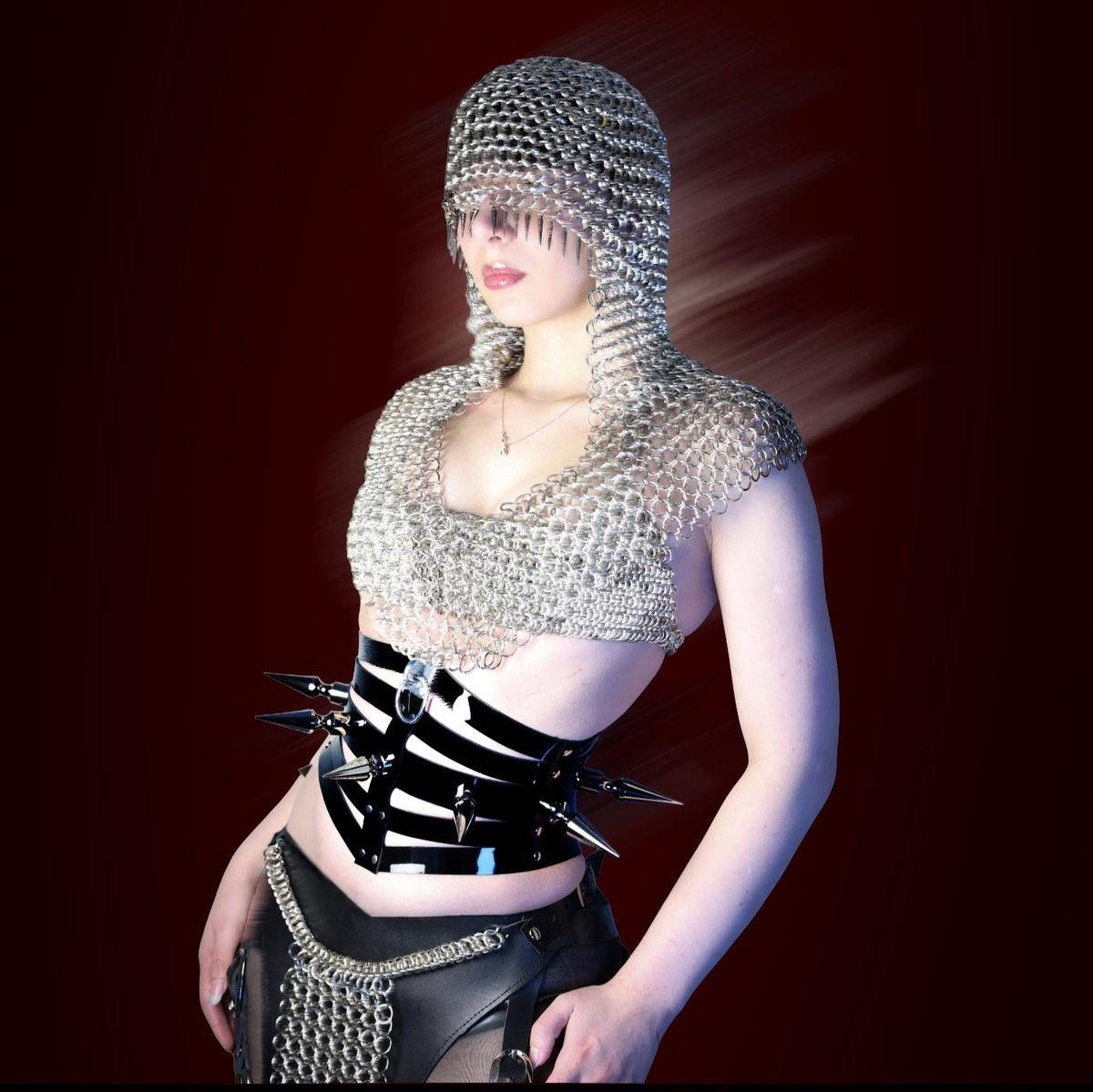 Waist sincher corset with spikes